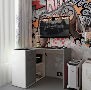 Офісний стіл Doros T8 Білий/Графіт 100х83х75 (41516125)