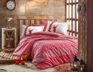 Комплект постільної білизни Hobby Poplin Clarinda червоний 160x220см півтораспальний (40813_1,5)