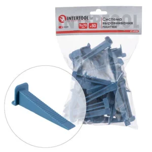 Система вирівнювання плитки Intertool клин 9х70мм 50шт (KT-4950)
