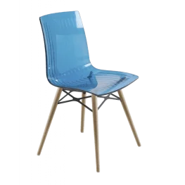 Фото стул papatya x-treme-s wox 40 прозрачно-голубой, бук натуральный лак (3013)