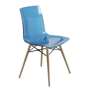 Фото стул papatya x-treme-s wox 40 прозрачно-голубой, бук натуральный лак (3013)