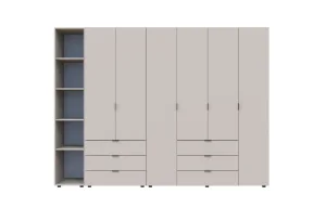 Розпашна шафа для одягу Doros Гелар кашемір з етажеркою 2+4 270,7х49,5х203,4см (80737651)