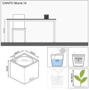 Розумний вазон Lechuza CANTO Stone 14 кварцовий білий 14x14x14см (13477)