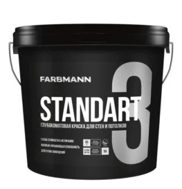 Краска интерьерная акриловая Farbmann Standart 3 глубоко-матовая база А 9л