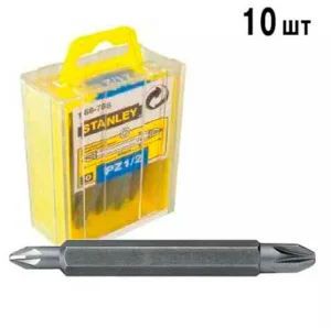 Біта двостороння STANLEY з шестигранним хвостовиком 1/4" Pz1 і Pz2, 60мм, 10 шт (1-68-786)