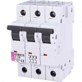 Автоматический выключатель ETI 3p C 10А 10kA (2135714)