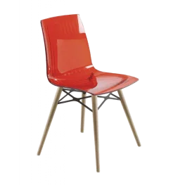 Фото стул papatya x-treme-s wox 29 прозрачно-красный, бук натуральный лак (3008)