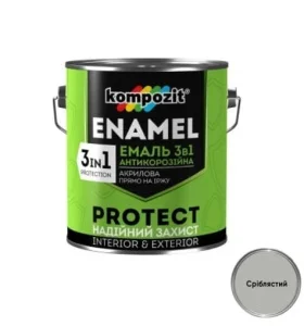 Емаль антикорозійна Kompozit PROTECT 3в1 срібляста 20кг