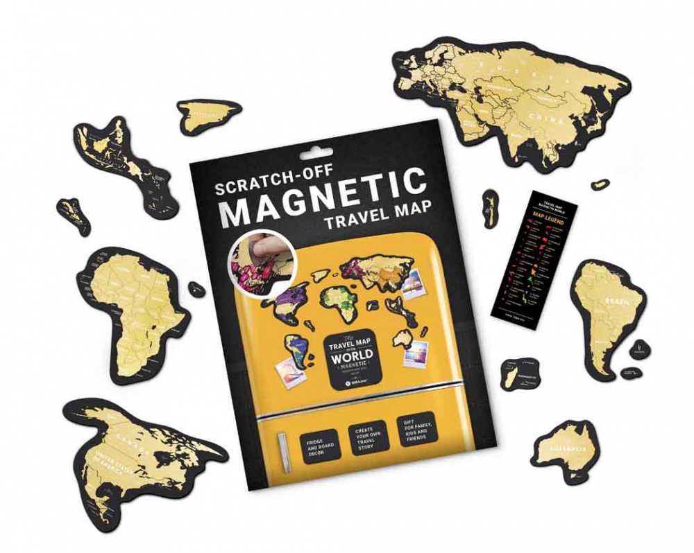 Фото магнитная скретч карта мира travel map magnetic world в коробке на английском языке (mg)