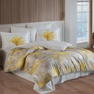 Комплект постільної білизни Hobby Premium Sateen 300TC Silvana жовтий 200x220см євро (69814_2,0)