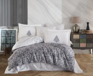 Комплект постільної білизни Hobby Exclusive Sateen Mirabel сірий євро (168114)