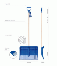 Лопата для уборки снега Prosperplast Alpin 49x140см (5905197140544)