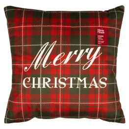 Фото подушка декоративная ardesto happy holidays клетка зелено-красная 45х45см (art1032hgr)