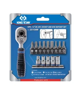 Набір біт King Tony Hex, Torx, PH 15шт (2515MR)