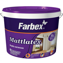 Краска латексная Farbex Mattlatex для наружных и внутренних работ белая 7кг