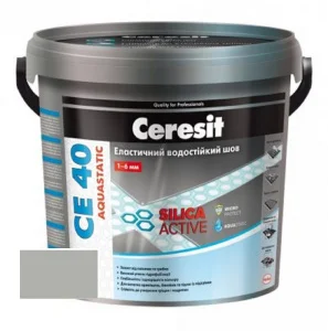 Суміш для заповнення швів Ceresit до 6 мм сріблястий 04 CE 40 Aquastatic 5 кг
