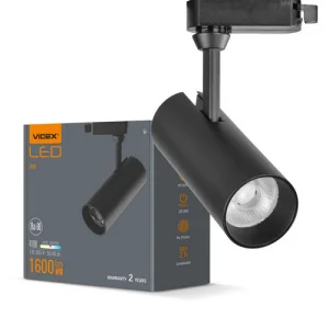 Фото led светильник трековый videx 20w 4100k черный (vl-tr04-204b)