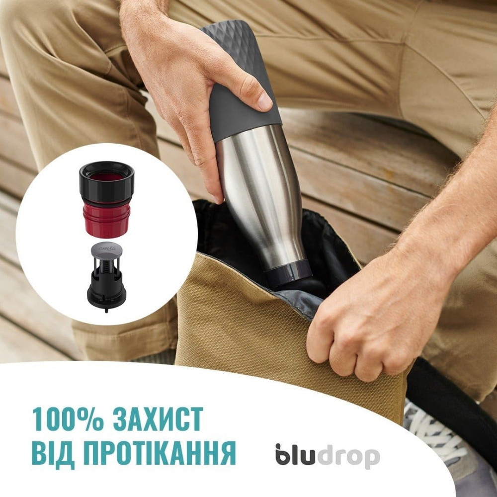 Фото термобутылка tefal bludrop soft touch 500мл графитовый (n3110510)