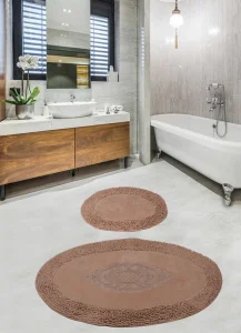 Фото набор ковриков для ванной diva wazo beige 60x100+50x60см (dv_11007267)