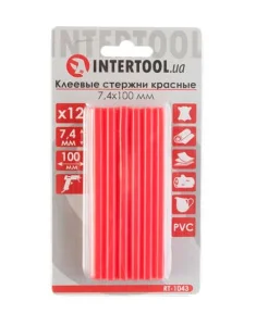 Стержні клейові Intertool червоні 7,4х100мм 12шт (RT-1043)