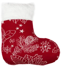 Фото интерьерное текстильное изделие прованс сапожок красный с узором 32см (032768)