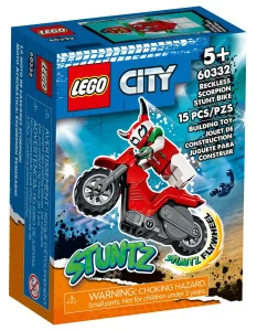 Фото конструктор lego city stuntz каскадерський мотоцикл отчаянной скорпионессы 15 деталей (60332)