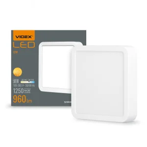 Світильник накладний квадрат VIDEX 12W 5000K White (VL-DLSS-125)