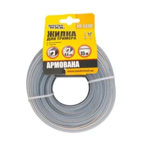 Леска для триммера MasterTool армированная, квадрат 4,00мм/15м (19-1340)