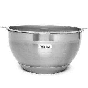 Миска Fissman 16x10см /1,5л з силік, підставою і пластиковою кришкою нержавіюча cталь (5429)