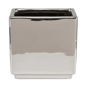 Кашпо для квітів Scheurich MIRROR SILVER кераміка 13 дзеркальний куб