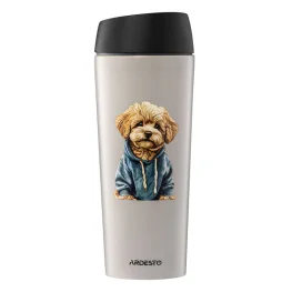 Фото термокружка ardesto coffee time maltipoo 450мл бежевый (ar2645mp)