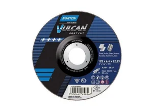 Диск шліфувальний по металу Norton Clipper Vulcan Fast Cut 125/22,2мм t= 6.4мм (70V602)