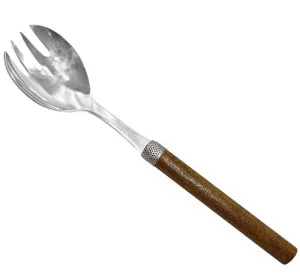 Вилка для салату Mazhura Wood walnut 18/10 24см 2мм (mz468317)