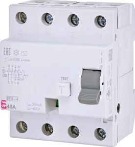 Диференціальне реле ETI EFI6-4 40/0,03 тип AC 6kA (2062138)