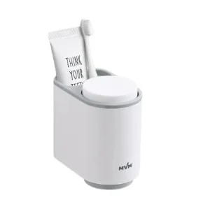 Фото держатель для зубных щеток со стаканами mvm bp-20 бело-серый (bp-20 white/gray)