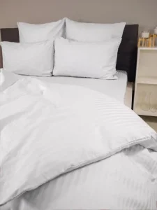 Фото комплект постельного белья lighthouse sateen stripe white 220x200см, 2x50x70см (603661_2,0)
