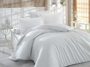 Комплект постільної білизни HOBBY Exclusive Sateen Diamond Stripe кремовий 160x220см півтораспальний (28897_сім.)