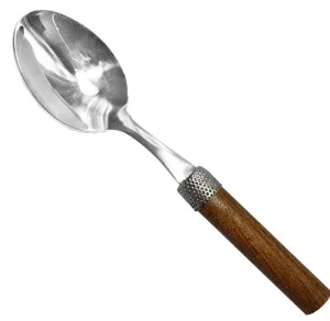 Ложка десертна Mazhura Wood walnut 18/10 17см 1,5мм (mz462218)