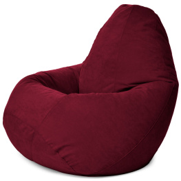 Фото кресло-мешок студия комфорта груша велюр большой бордовый (01535)