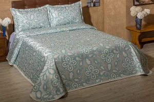 Фото покрывало tropik home fresko petroleum krem (tb_02003314)