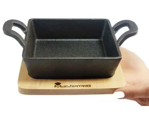 Чавунна мініформа з дошкою MasterPro Cook&share 13,6см, квадратна (BGMP-3805-4)