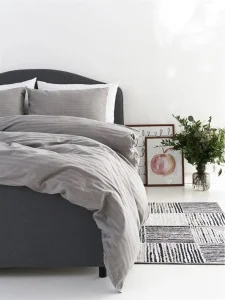 Фото комплект постельного белья lighthouse sateen stripe grey 220x200см, 2x50x70см (603609_2,0)