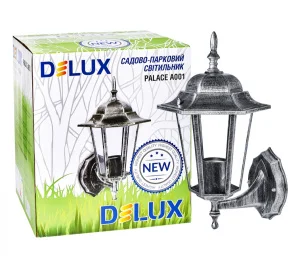 Светильник фасадный настенный DELUX PALACE A001 60W E27 черное-серебро