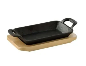 Чавунна мініформа з дошкою MasterPro Cook&share 17х10см, прямокутна (BGMP-3807-4)