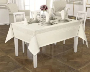 Фото скатерть jackline pano linen cream 3382-2 160х220см (th_14003365)