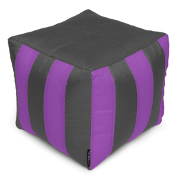Фото пуф-кубик студия комфорта полосатый оксфорд стандарт+ серый-фиолетовый (092118)
