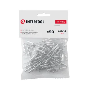 Заклепка алюмінієва Intertool 4х14мм 50шт (RT-4014)