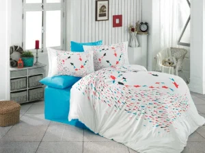 Комплект постільної білизни HOBBY Poplin Delfina бірюзовий 160x220см півтораспальний (44750_1,5)