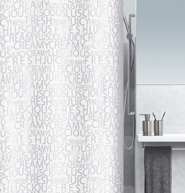 Фото шторка для ванной spirella creamy polyester серебристый 180x200см (10.16276)