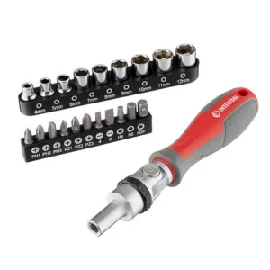 Викрутка реверсивна Intertool з комплектом біт 21шт (VT-3360)